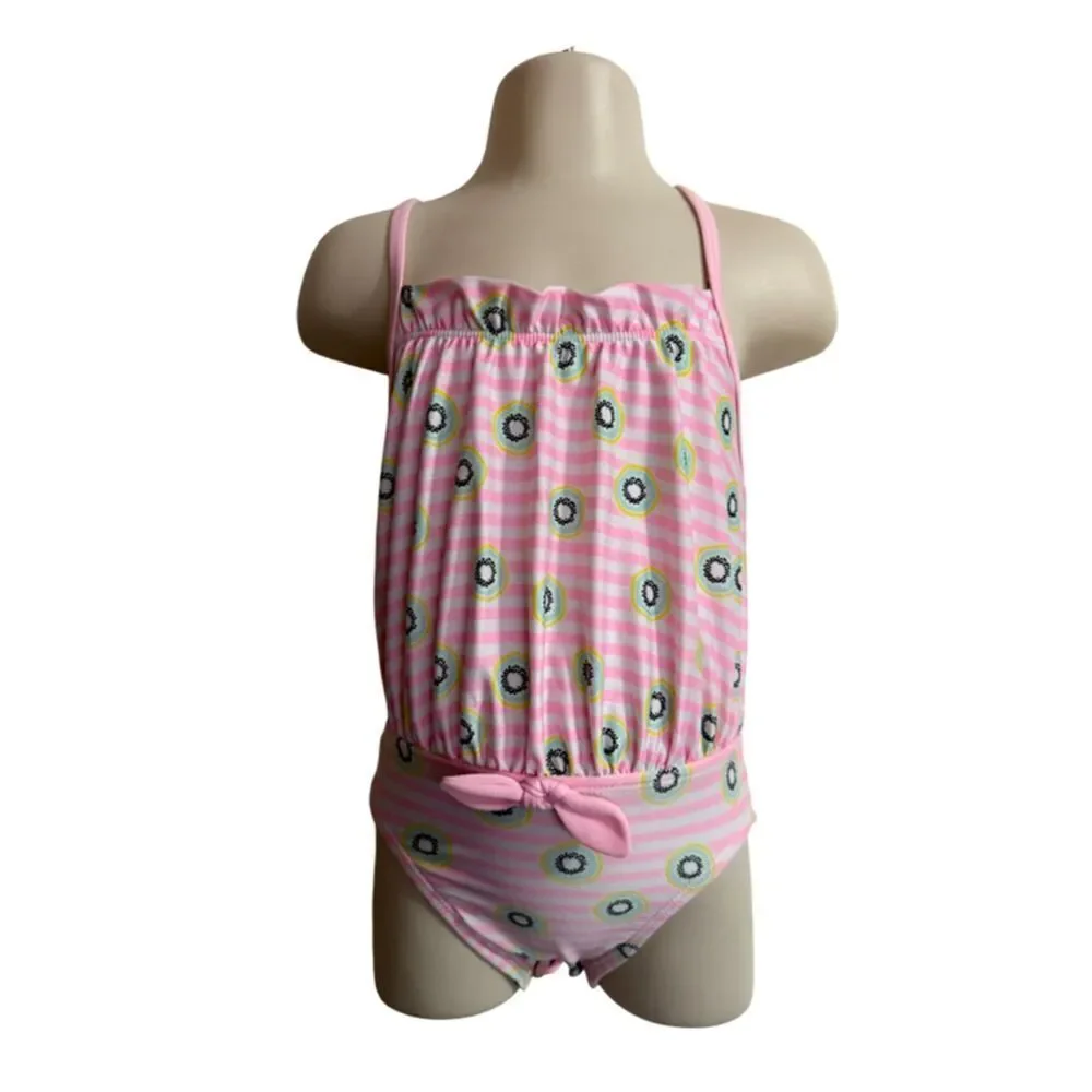 Stripped Pink & White Swimsuit